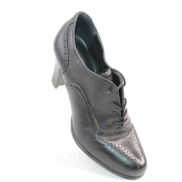 Franco Sarto Shoes - Franco Sarto Black Leather Lace Up High Heels